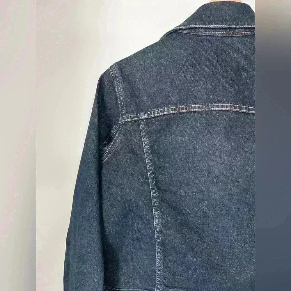 Vintage Levi’s Red Tab 90s Womens Dark Denim Country Western Jacket Medium - Picture 9 of 13